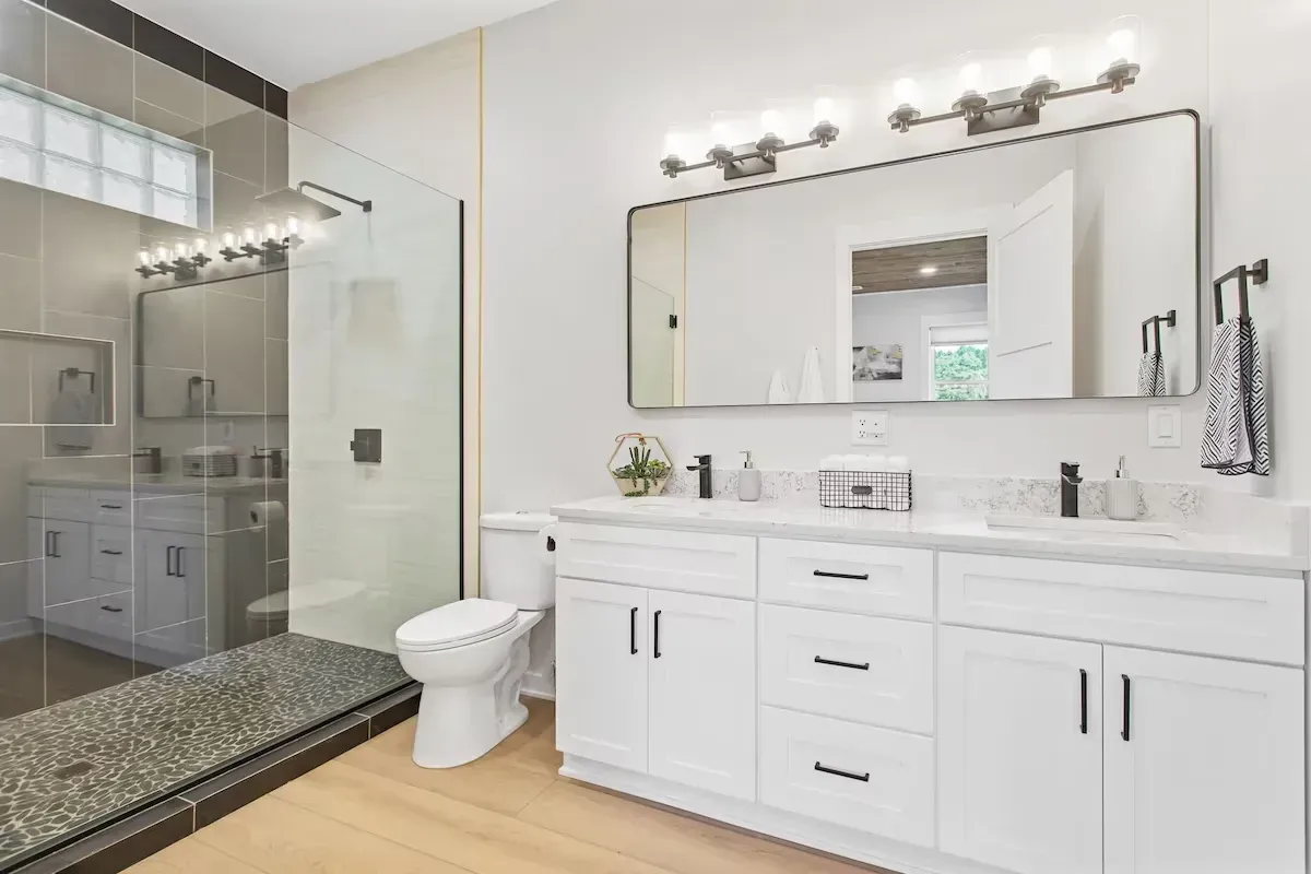 bathroom remodel with glass shower