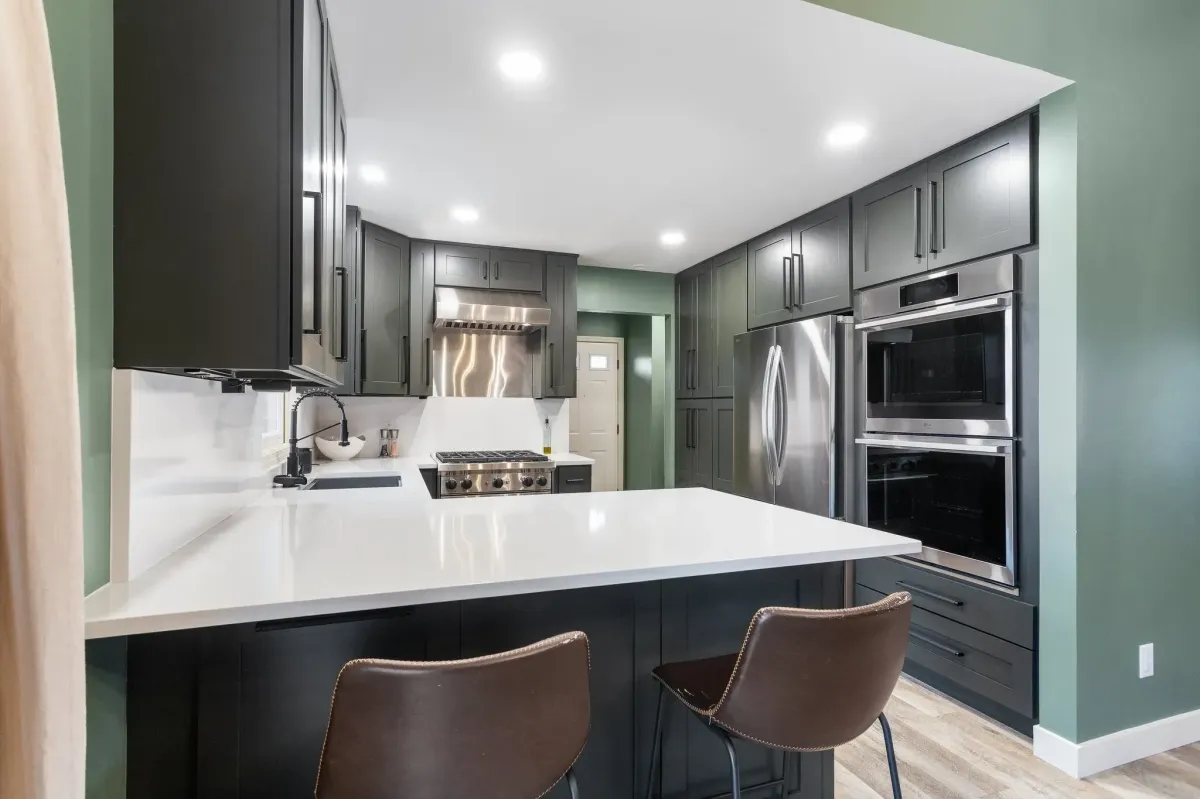 Full kitchen remodel with custom cabinets and new appliances