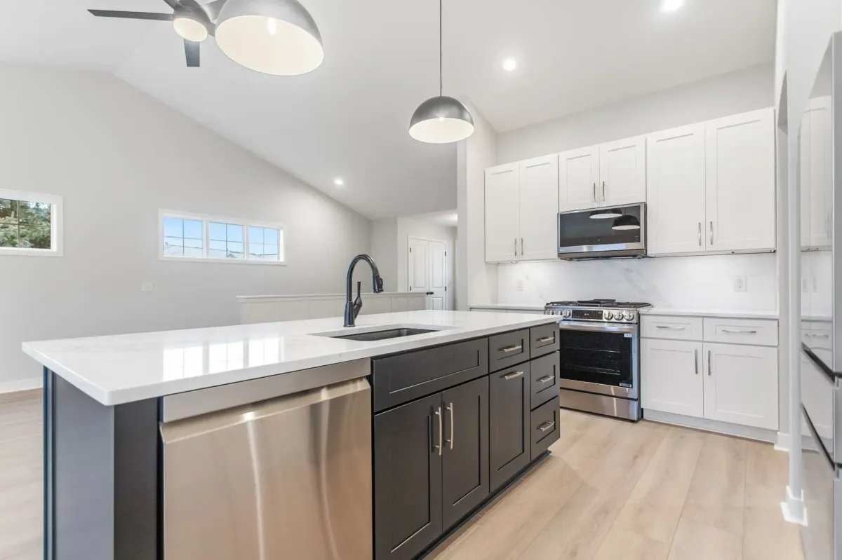 kitchen remodel with custom cabinets and flooring