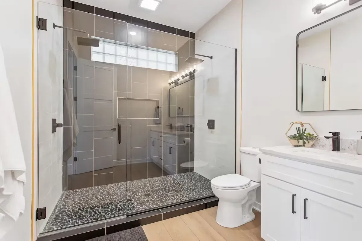 double shower head bathroom remodel
