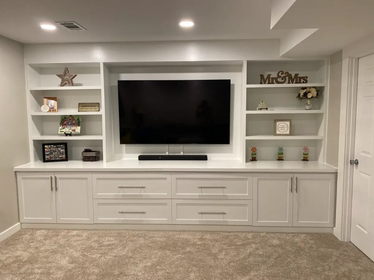 customer in-wall entertainment center built by TPC