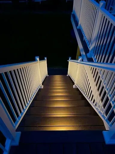Deck with under-lit steps