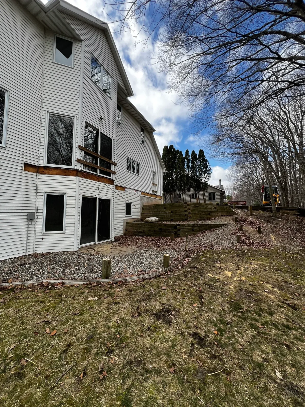 old deck removed from back of house