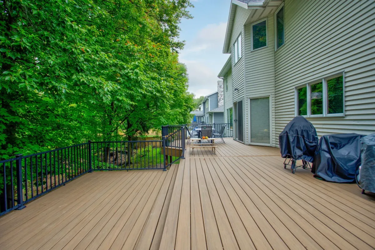 multi-level deck build with composite decking
