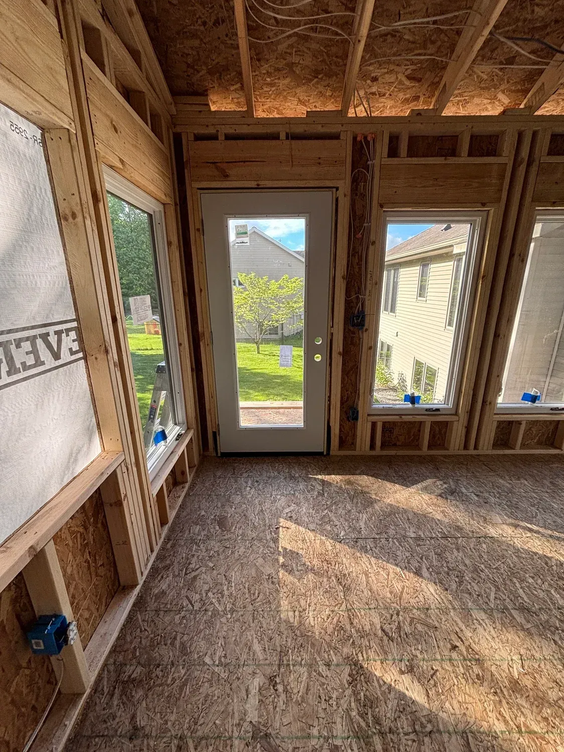 addition walls and studs in place