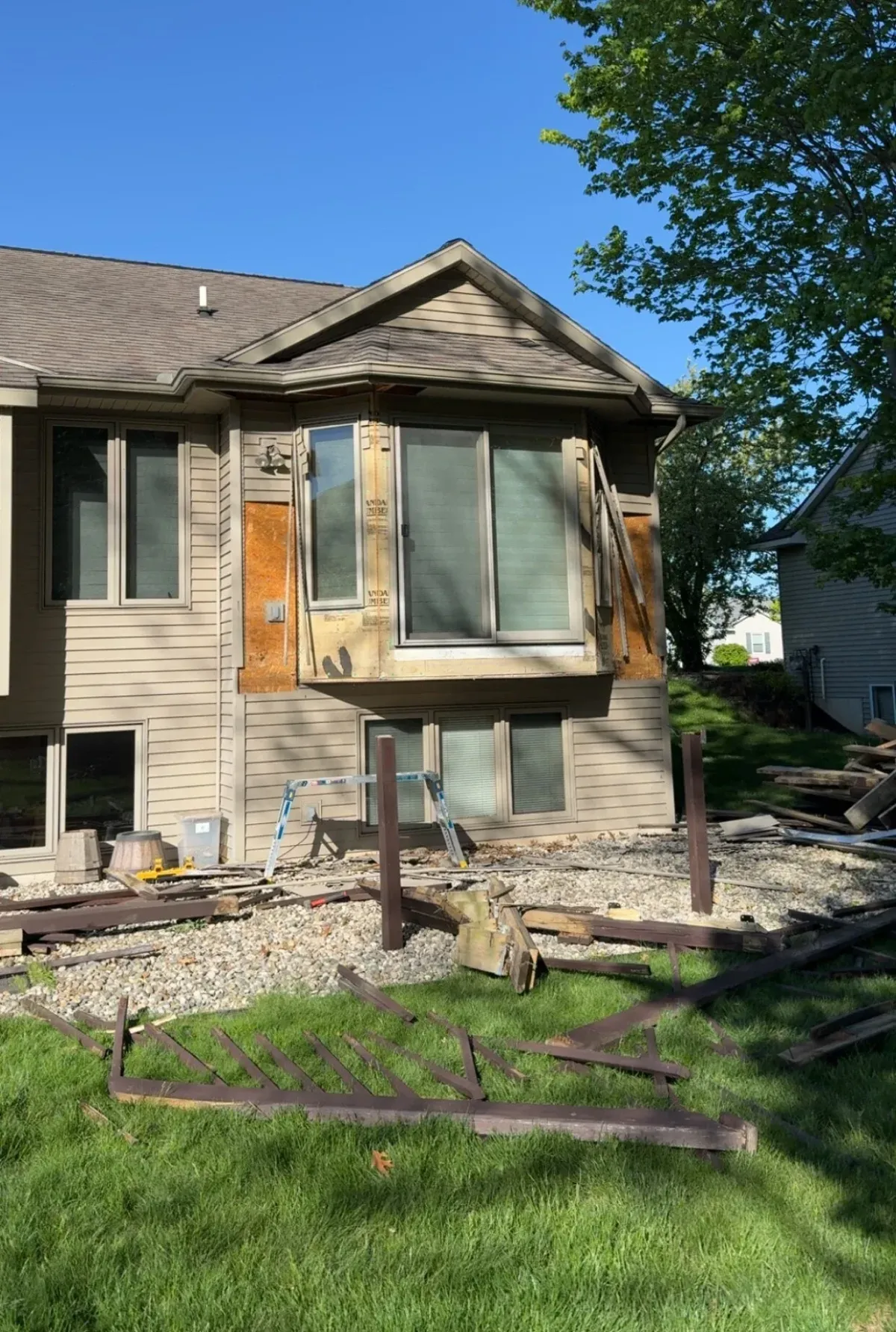 deck removed before addition is built