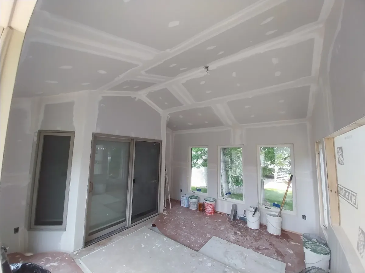 drywall complete for 4 season addition