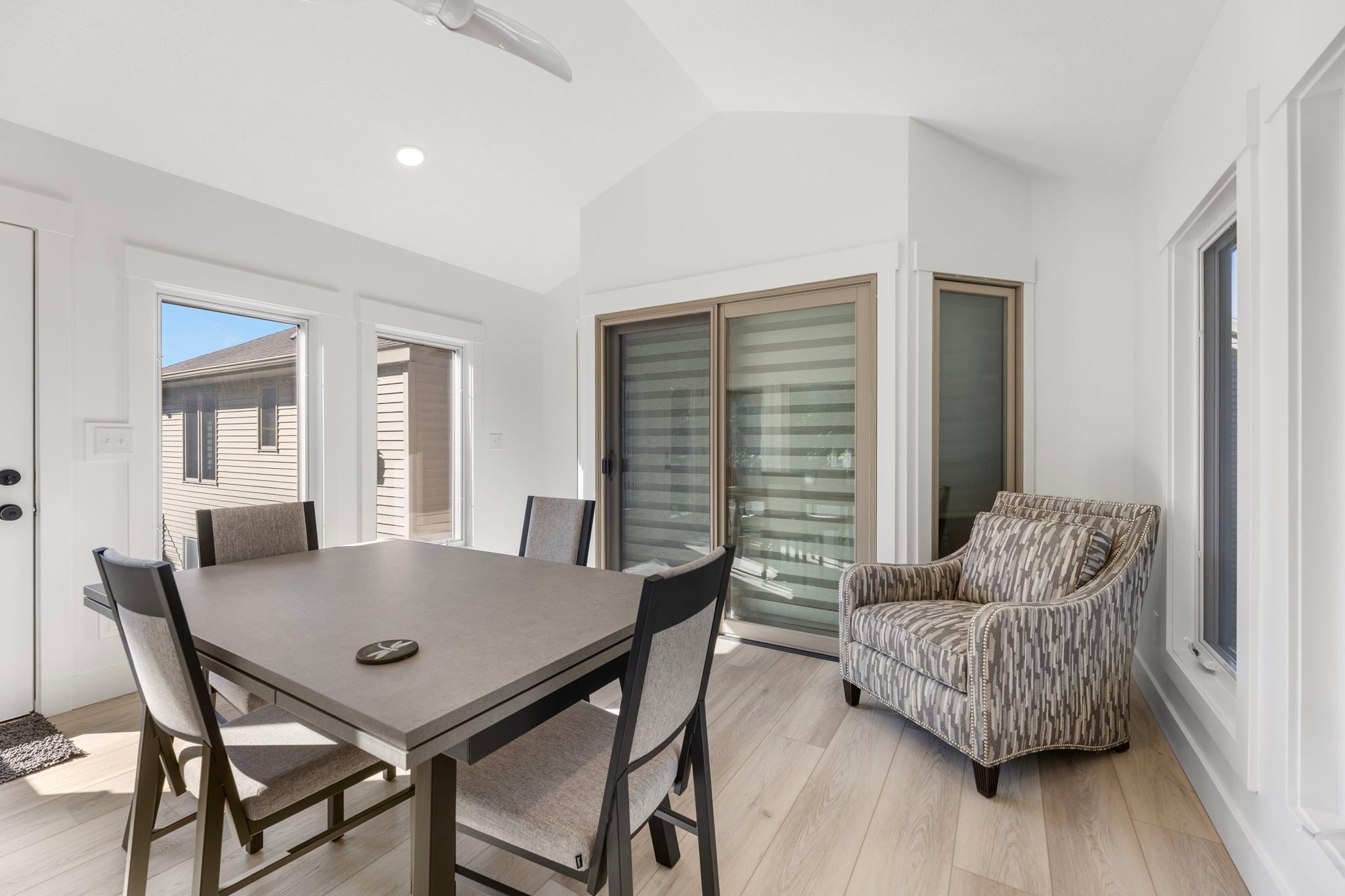 full interior view of 4-season addition with furniture