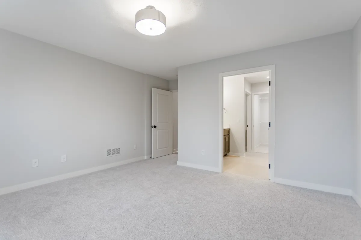 remodeled bedroom with new luxury carpet