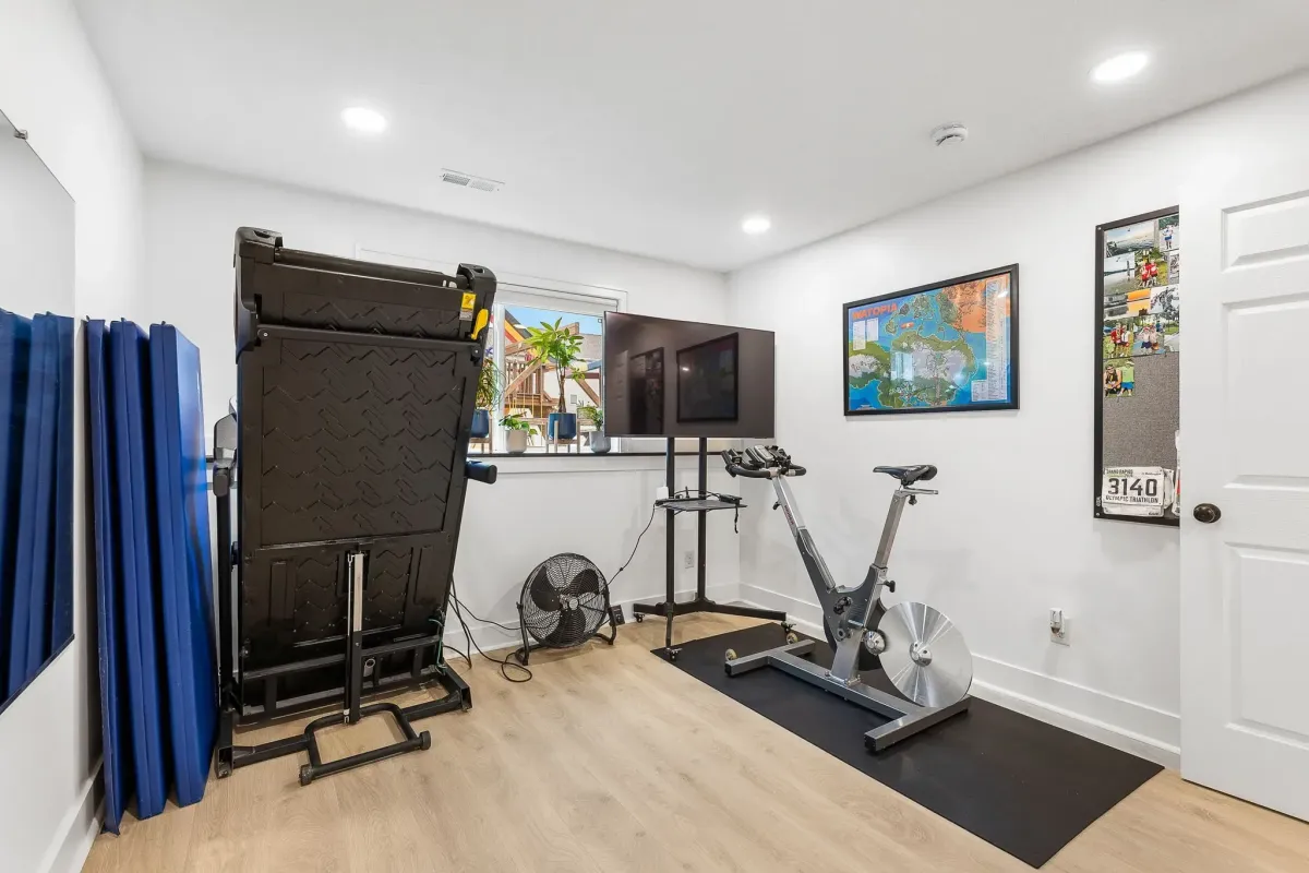 Home gym basement finishing project completed by TPC Construction
