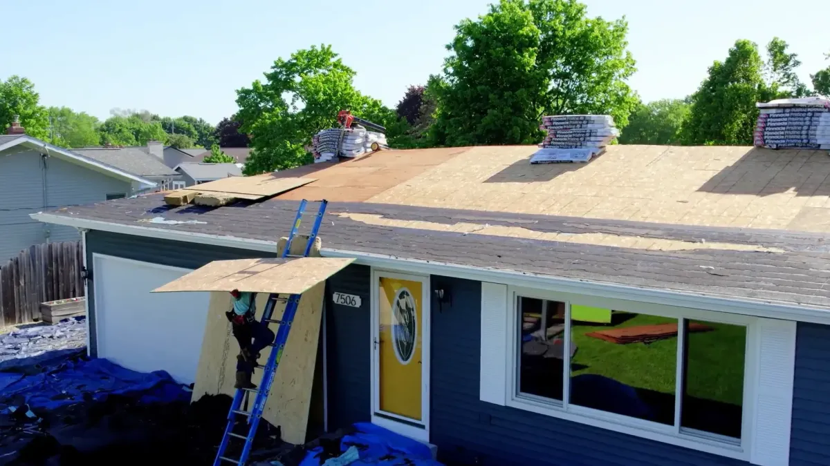 Removing old shingles on dated roof