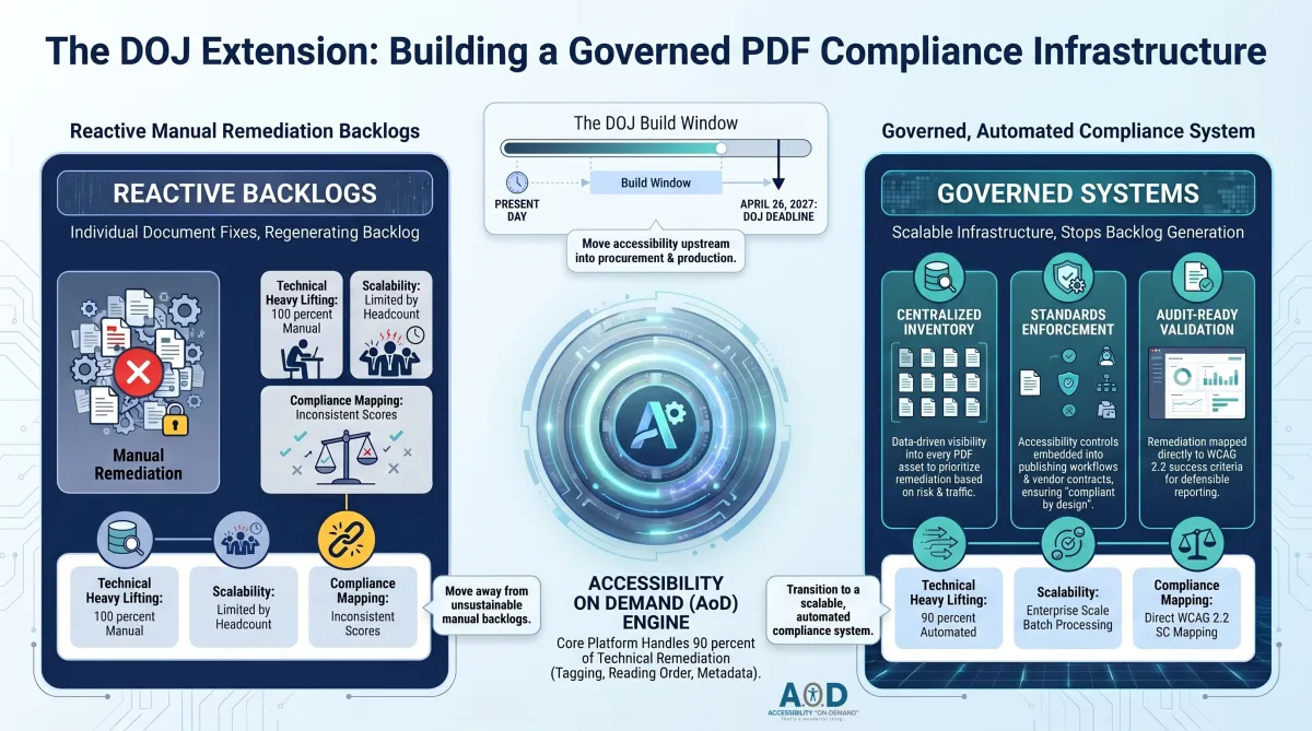 IT Is Not the Digital Accessibility Compliance Bottleneck. The DOJ Extension Gives CIOs Time to Prove It. | AoD™