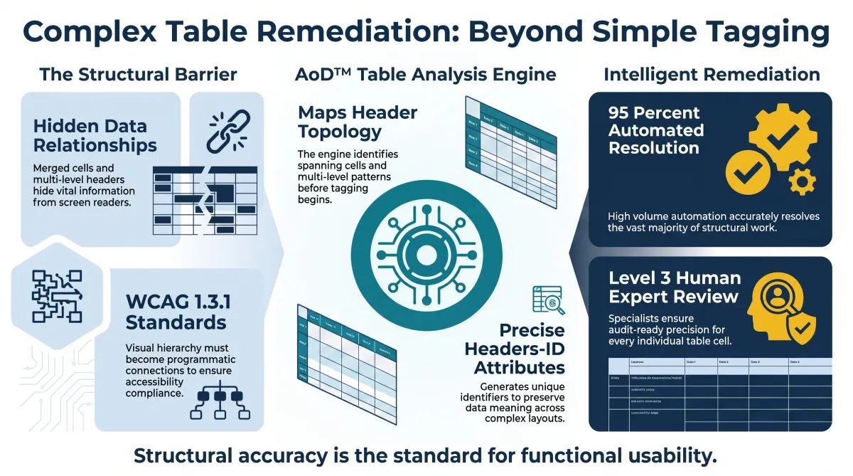 Complex PDF Table Remediation: What Merged Cells, Multi-Level Headers, and Irregular Structures Cost You