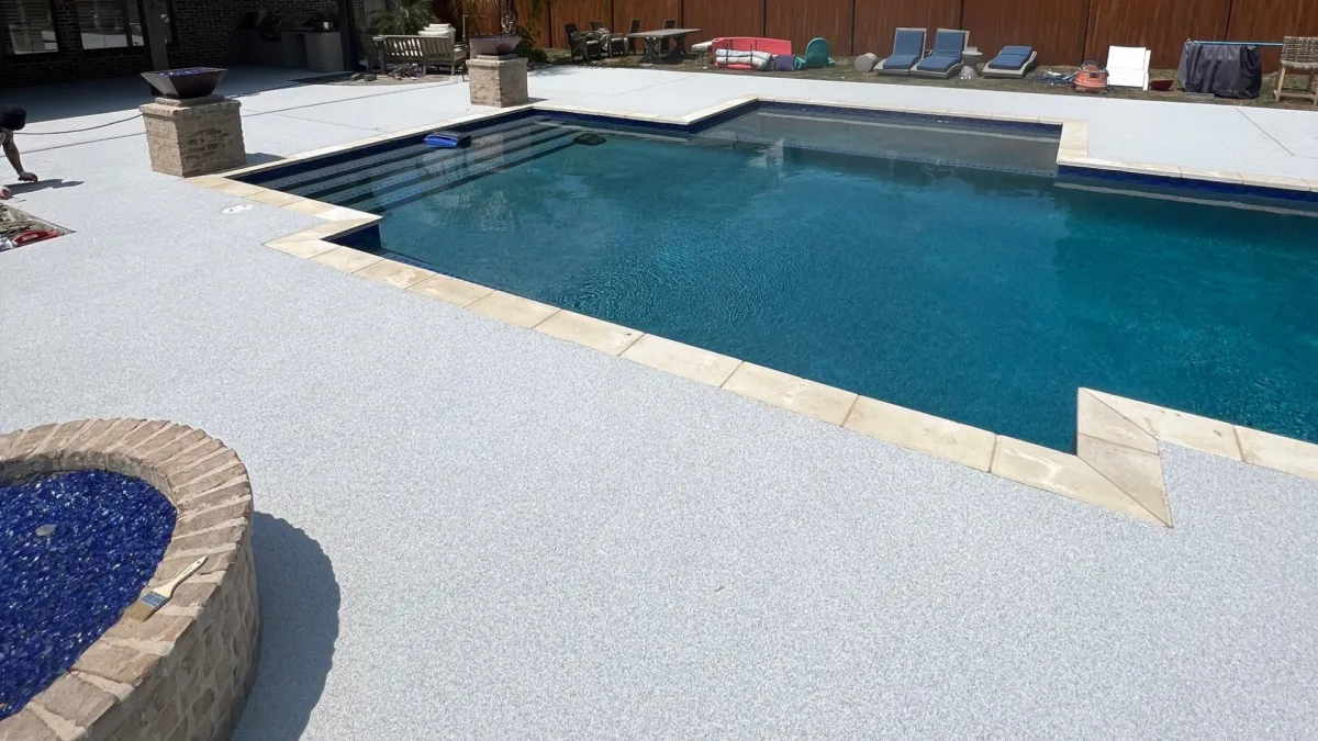 Jackson Concrete Pros builds and installs pool deck.