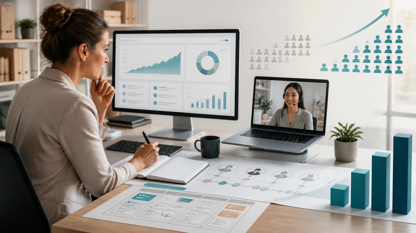 Founder reviewing growth stages for scaling support
