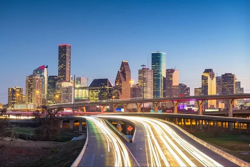 Houston Texas skyline where Eric Cardenas LAW office is based out of. 