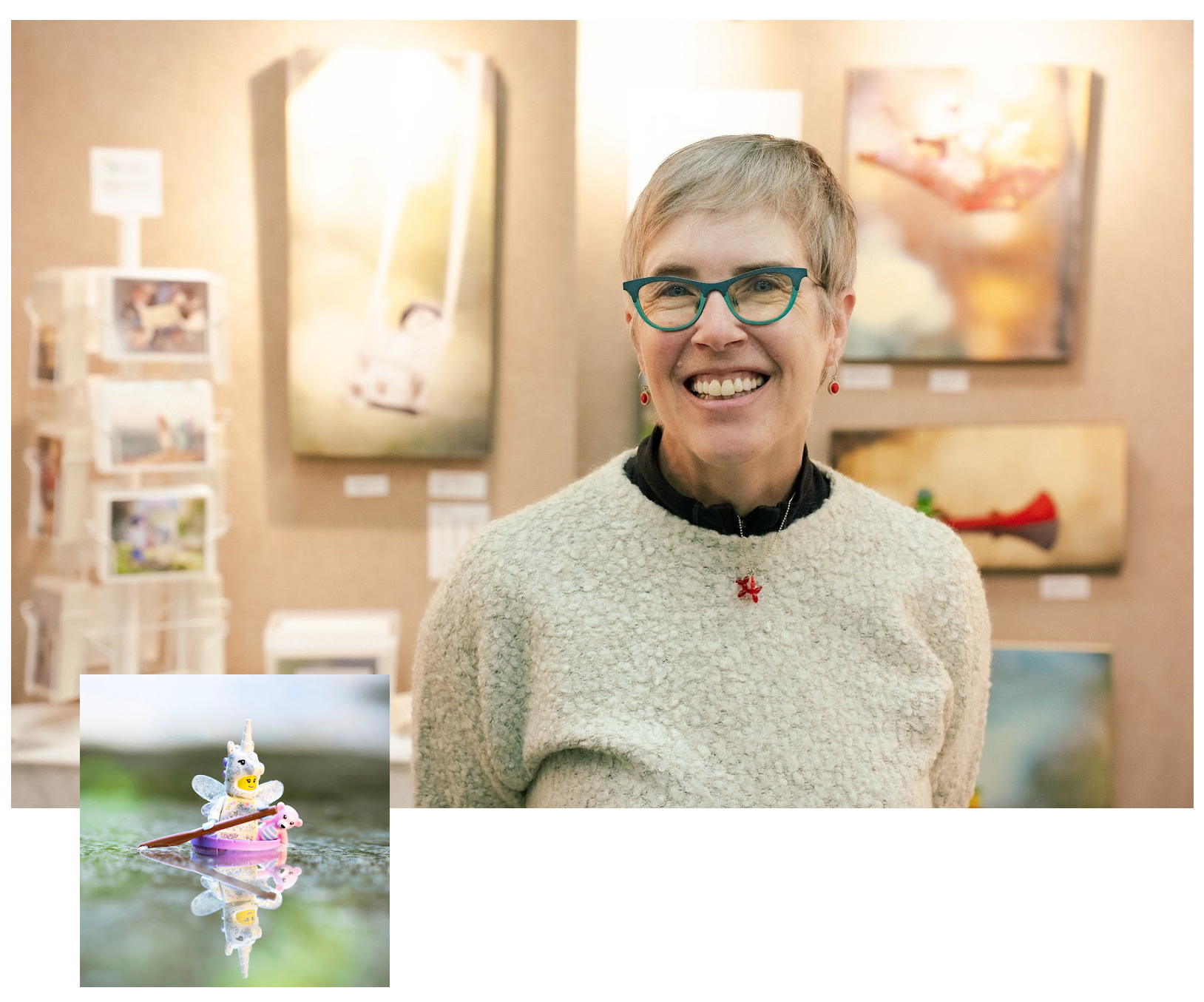 woman painting mural