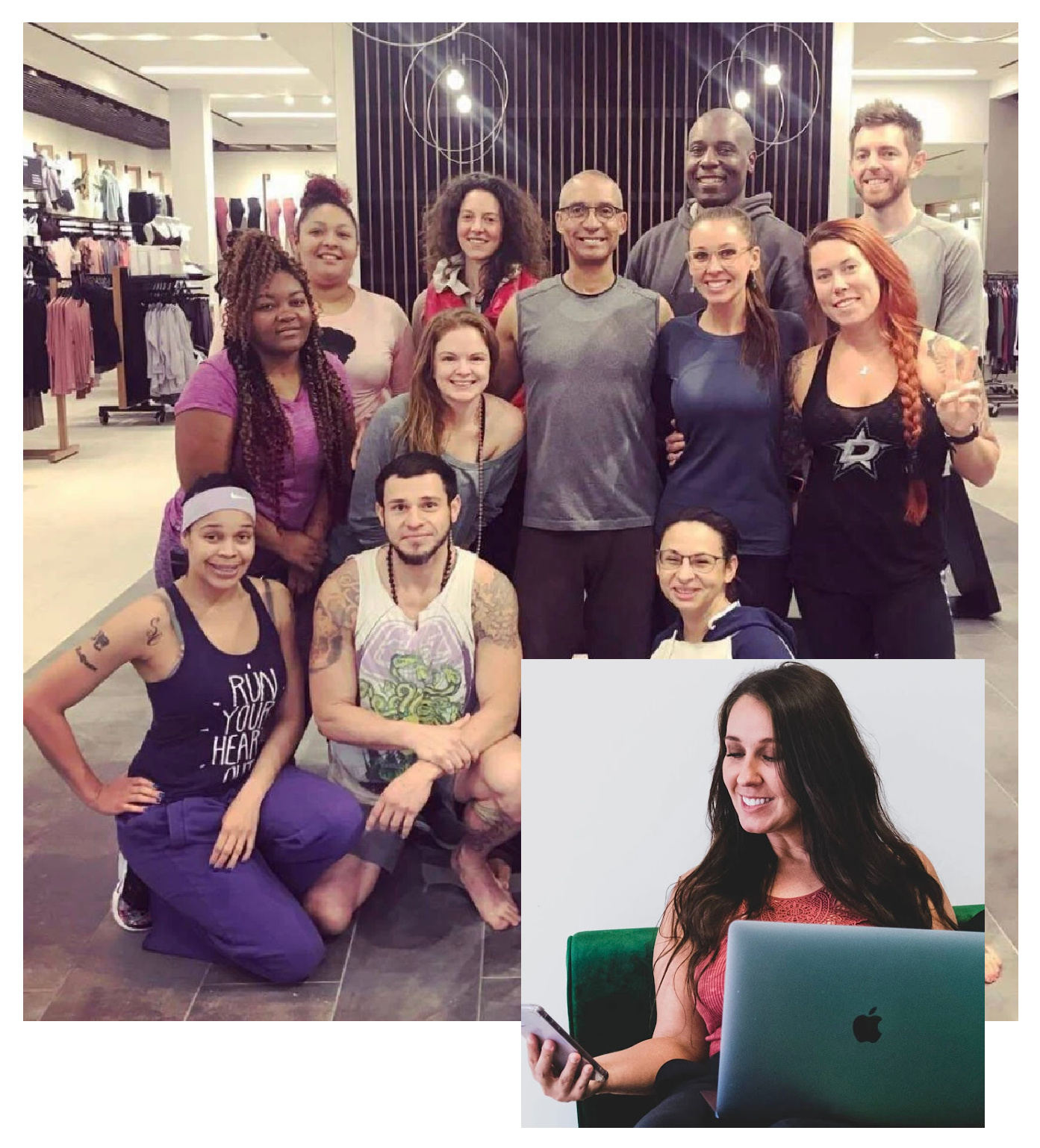 woman painting mural