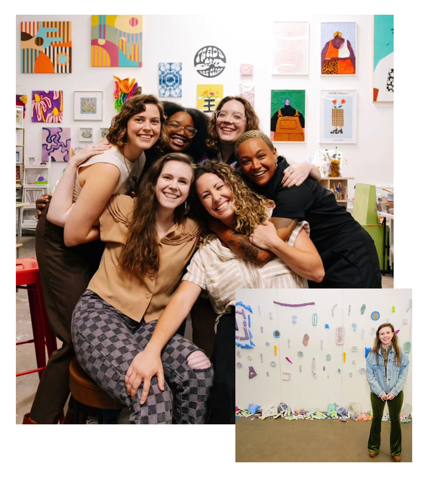 woman painting mural