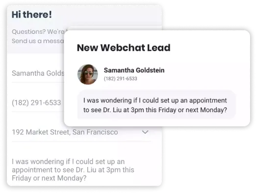 chatting with customer service representative via webchat