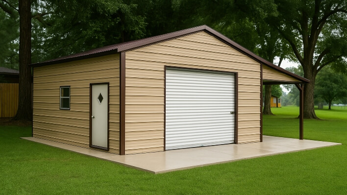 Spacious workshop metal building from Fort Worth Metal Buildings