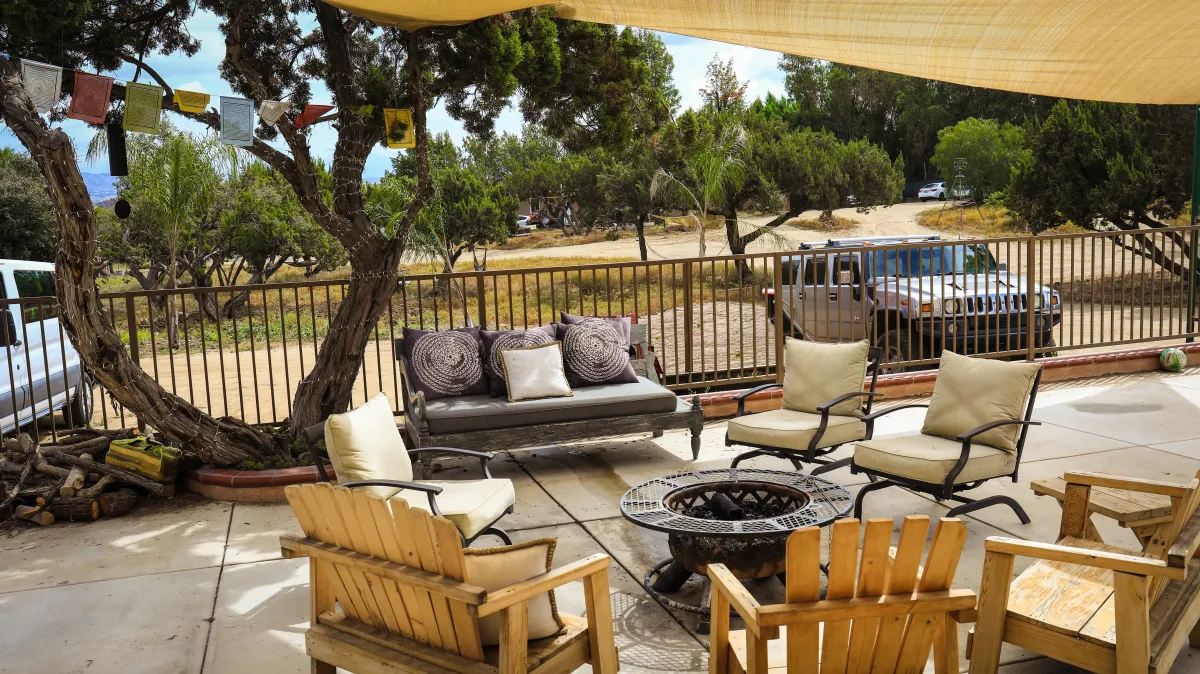 Dining room at the main house on the property.