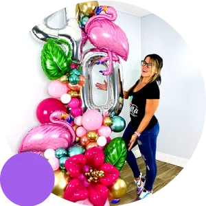 Romantic balloon bouquet with custom message and delivery in Orlando hotel room
