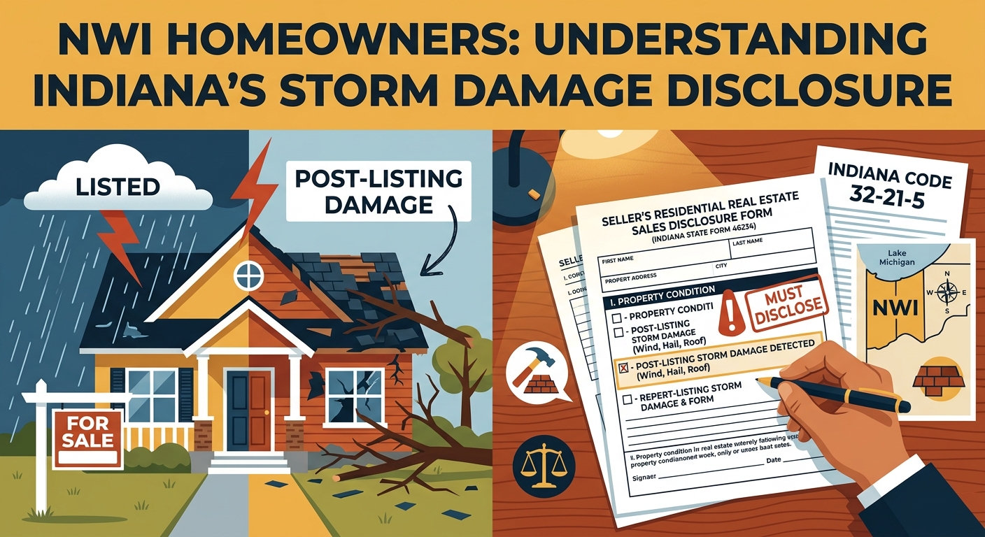 storm damage to an Indiana home for sale