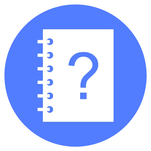 Purple icon with white border featuring notepad and question mark, symbolizing the Importance of Branding. Expert insights on the significance of branding for business growth