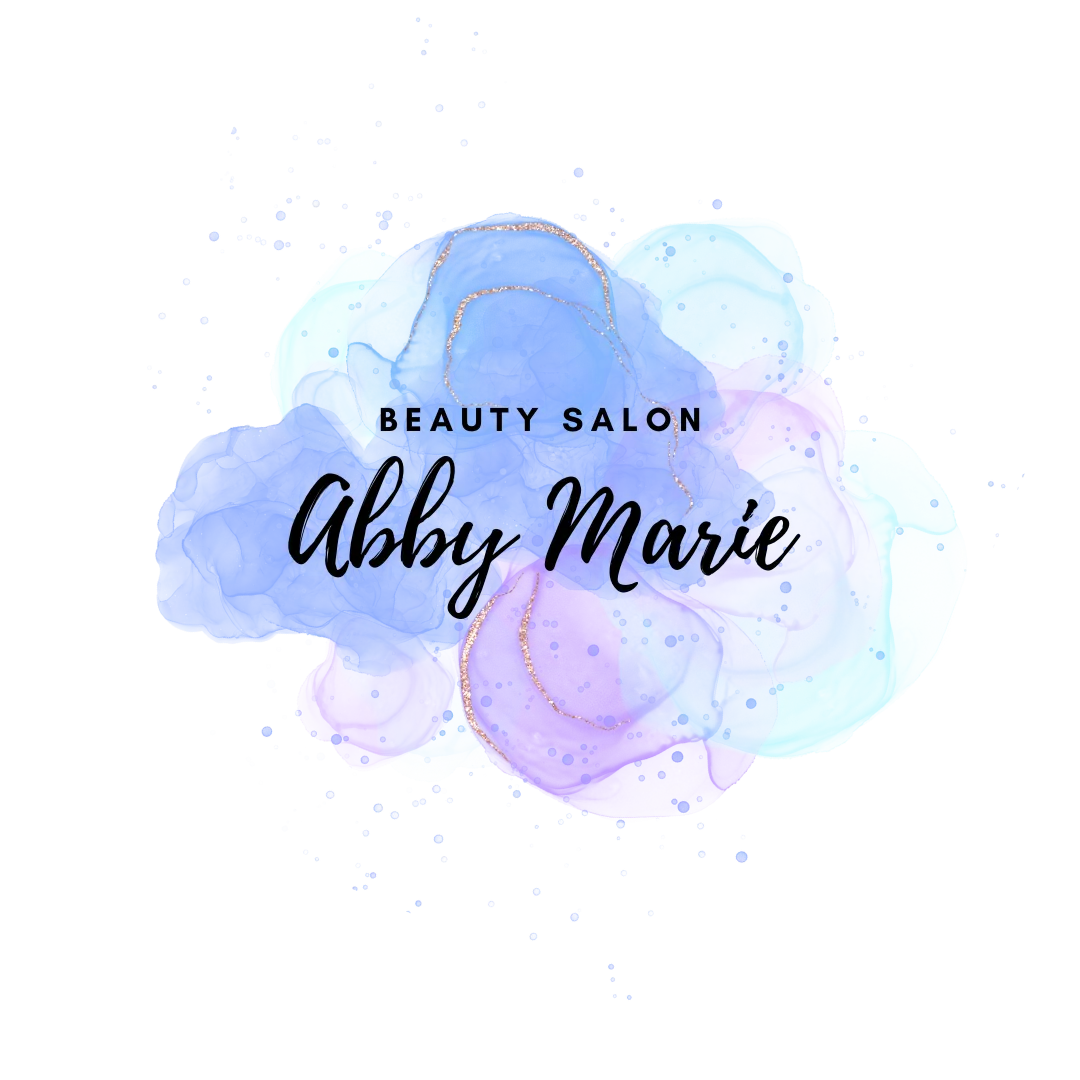 Abby Marie Beauty Salon logo with pastel colors in cloud formation