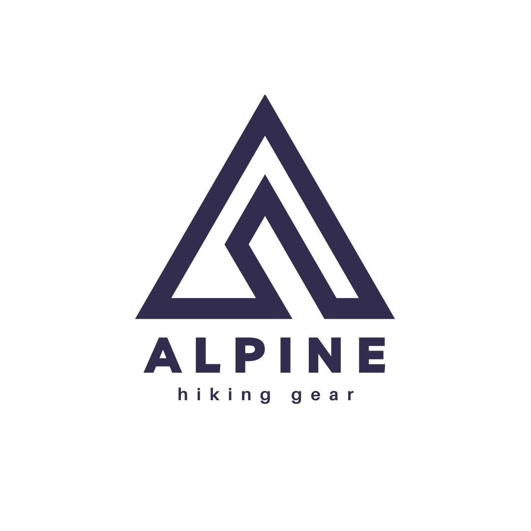 Alpine Hiking Gear logo featuring a triangle with cutout design