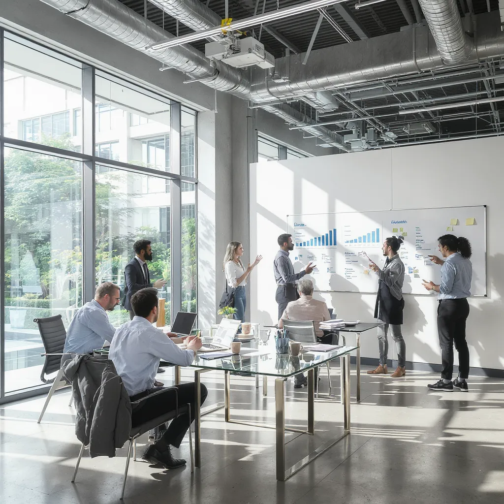 three person standing near wall inside building