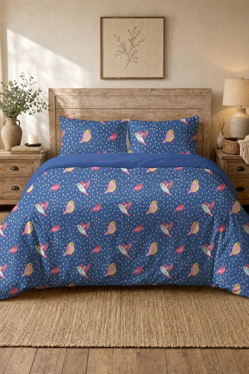 Duvet cover featuring the Fair Weather Friend bird pattern design