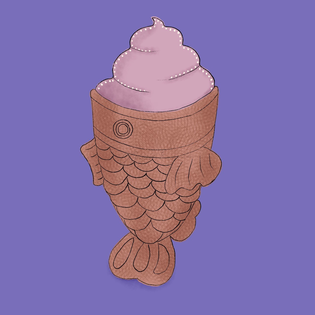 Taiyaki ice cream - a Japanese ice cream dessert