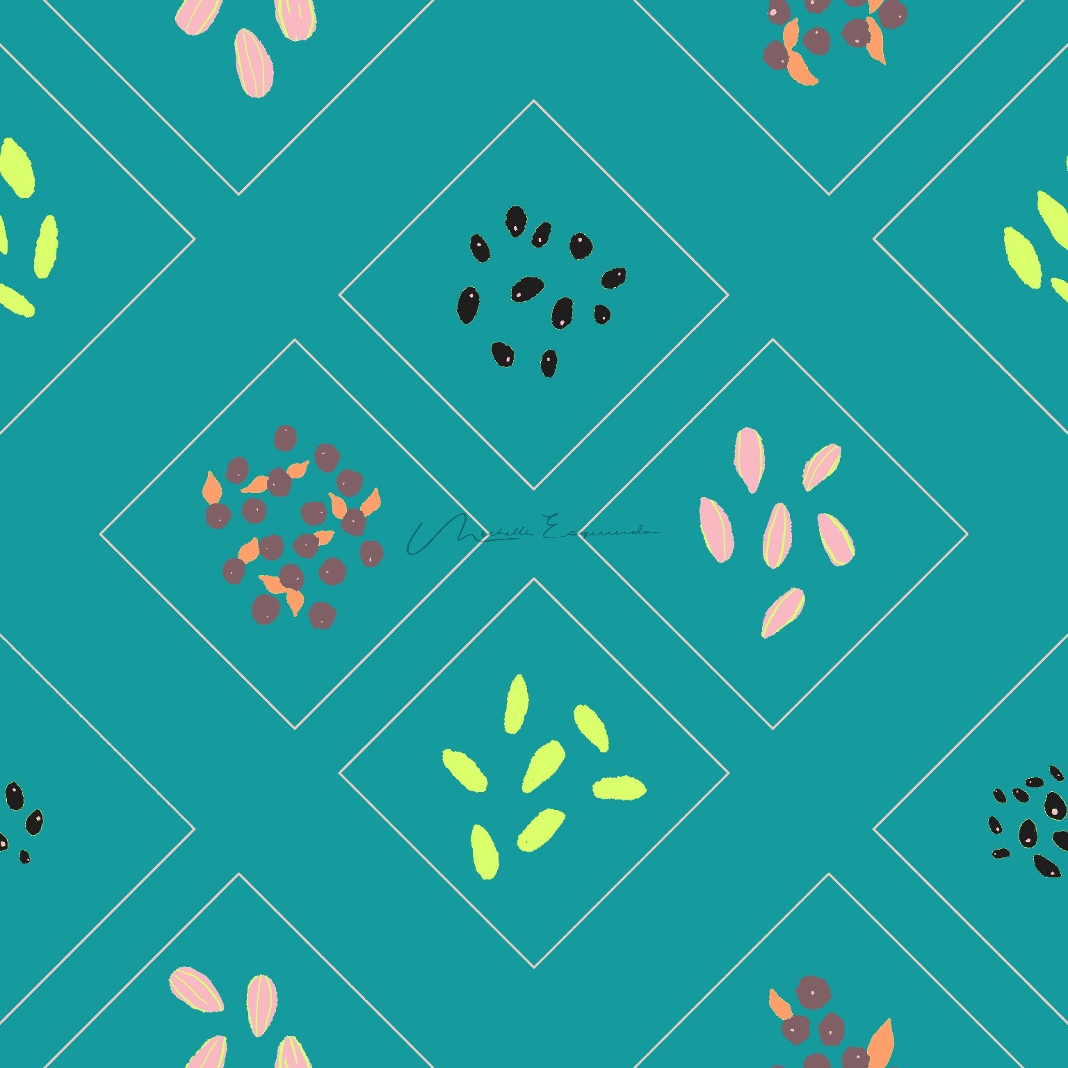 An arrangement of seeds and berries for bird food.