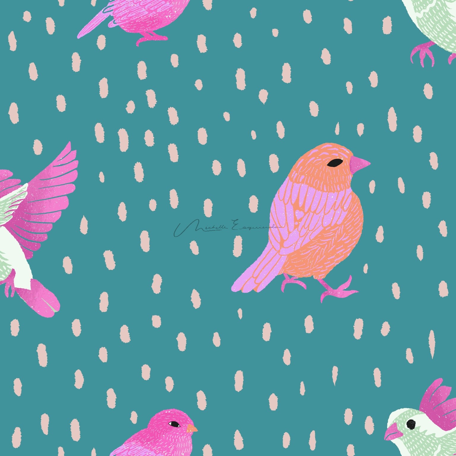Three birds wandering the rain.