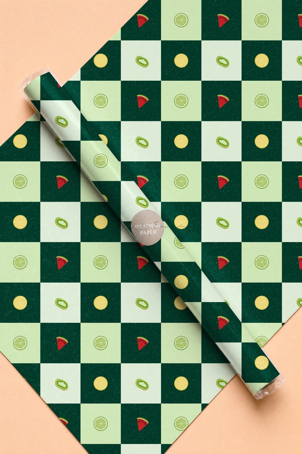 Gift-wrapping paper roll printed with the Fair Weather Friend bird repeat pattern