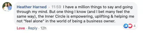 Testimonial for the Blooming Business Inner Circle