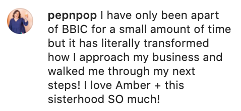 Testimonial for the Blooming Business Inner Circle