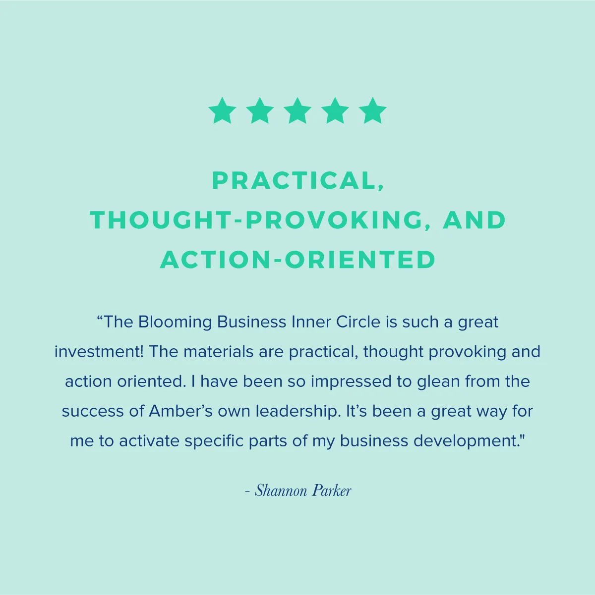 Testimonial for the Blooming Business Inner Circle