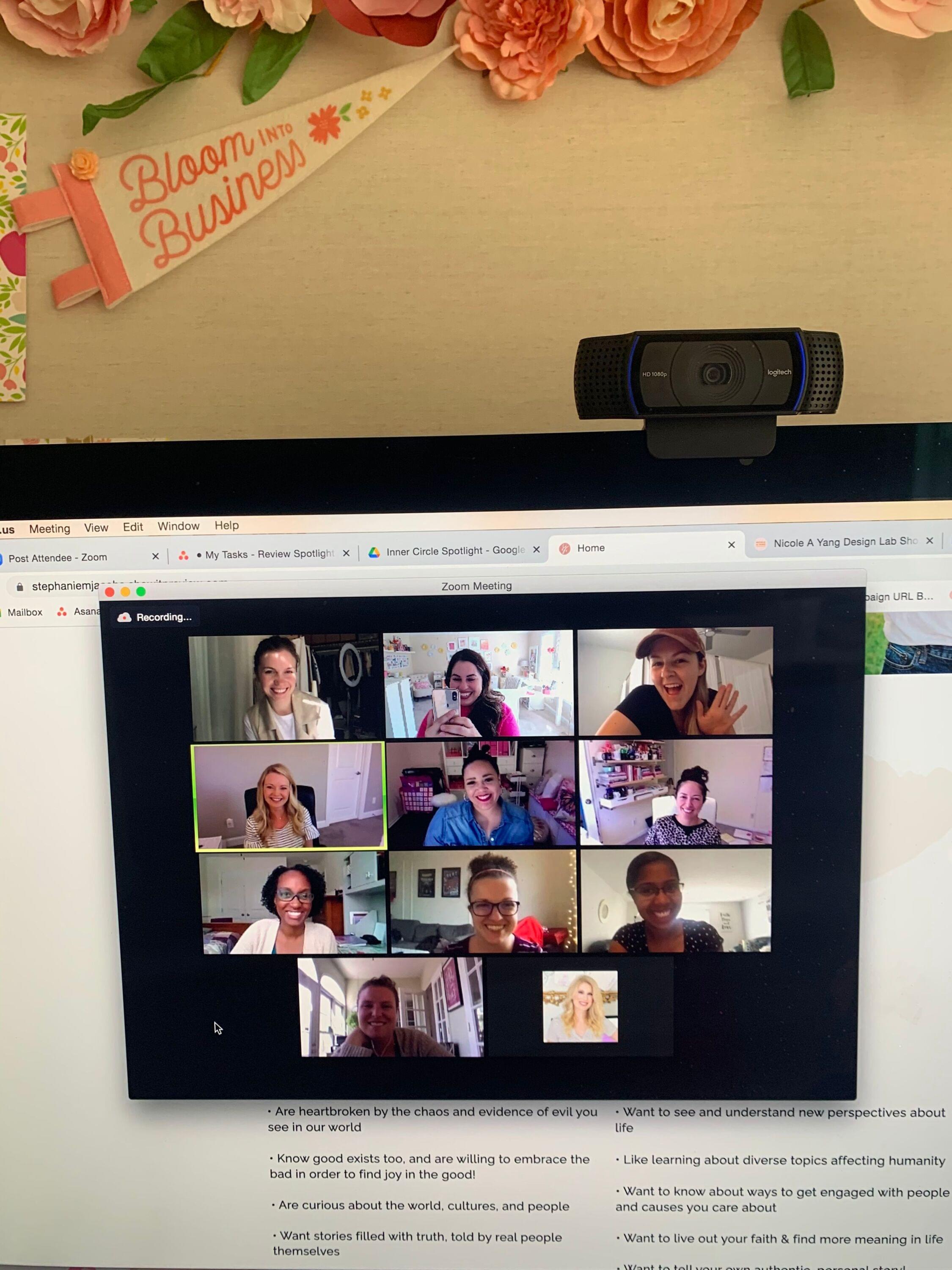 a Blooming Business Inner Circle coaching call