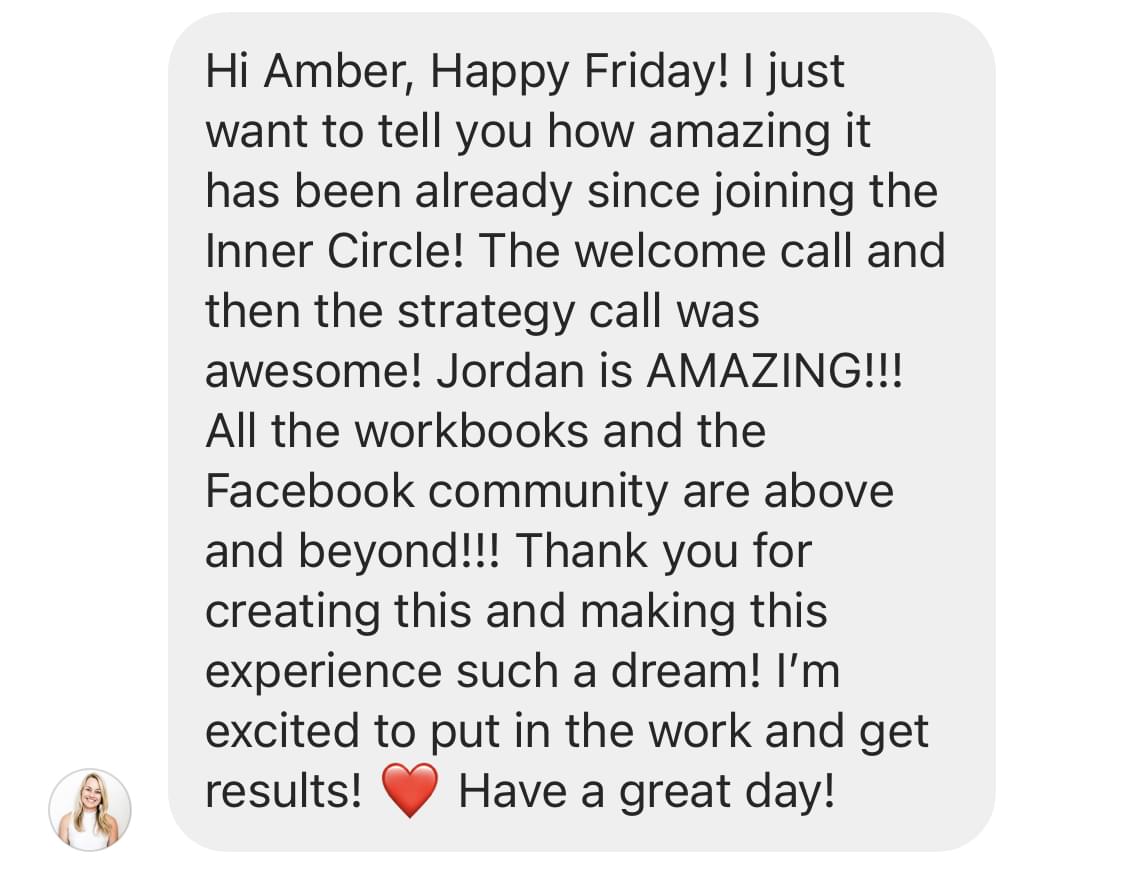 Testimonial for the Blooming Business Inner Circle