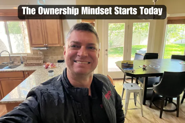 Justin in his kitchen, ready to own the day at Winco