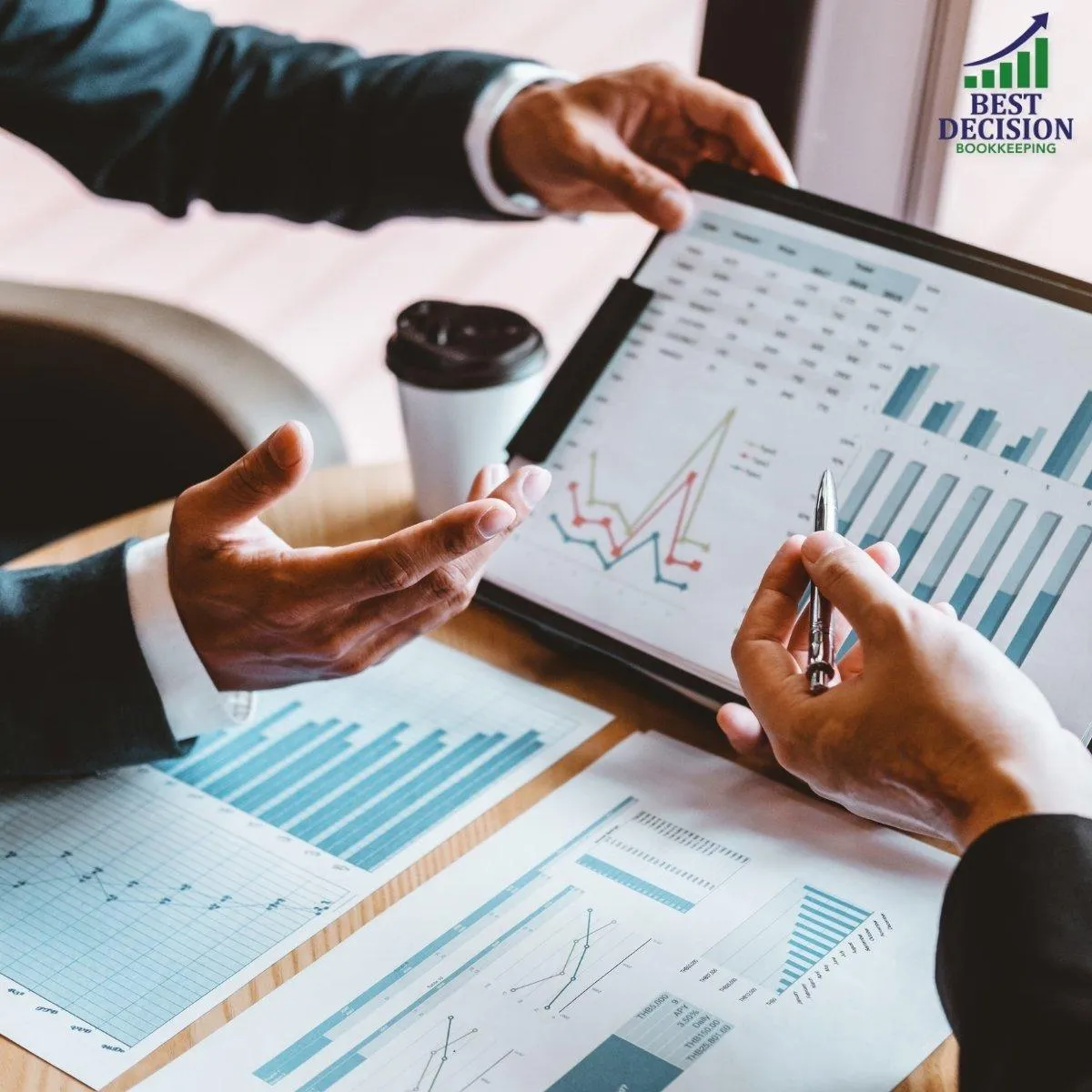 Bookkeeping Spread sheet analyzing small business financial reports with Best Decision Bookkeeping