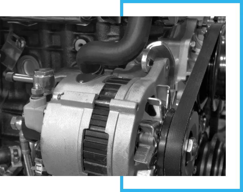 A closeup image of a clean and serviced engine at Mr. Auto Care