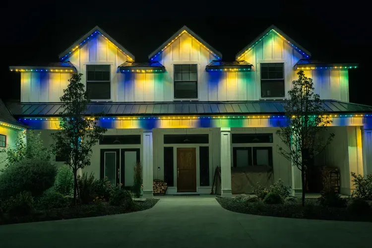 Image of Home at night with permenent lighting