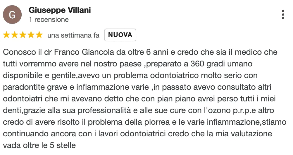 Recensione Dr Franco Giancola 2