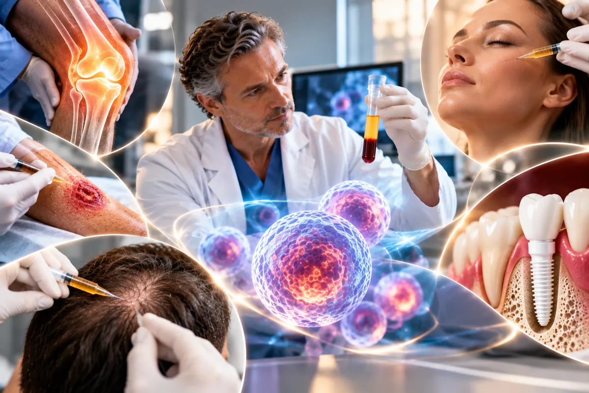 Alt text SEO: Medico specialista in medicina rigenerativa con PRP e terapie biologiche applicate a ortopedia, medicina estetica, tricologia, ferite e implantologia dentale.