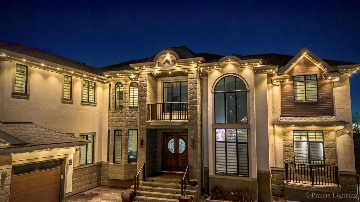 Illuminated skyscrapers in a city at night