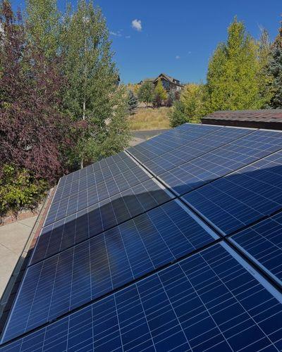 Spotless solar panels ready to soak up maximum sunlight after Mountain View Window Washing service